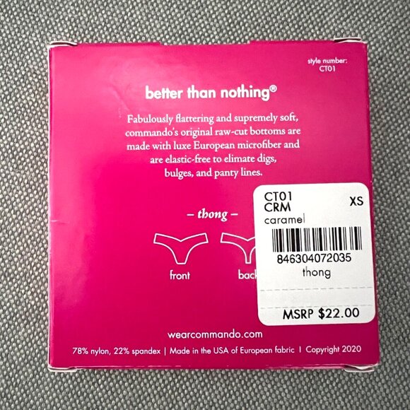 COMMANDO Lot of 3 Classic Thong Caramel XS/S CT01 Better Than Nothing - Picture 8 of 10